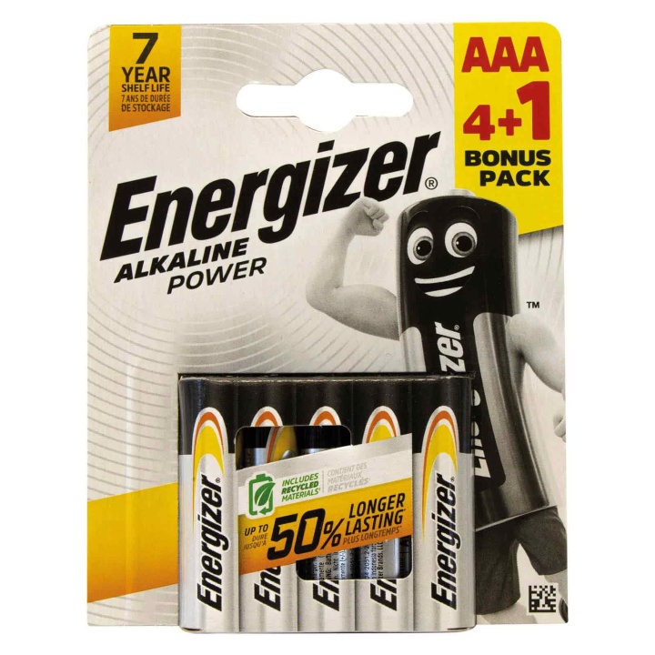 Energizer Alkaline Power AAA Batteries Pack of 4+1