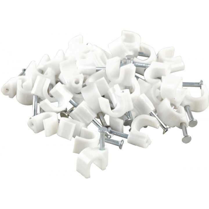 6mm White Round Clips Pk 20