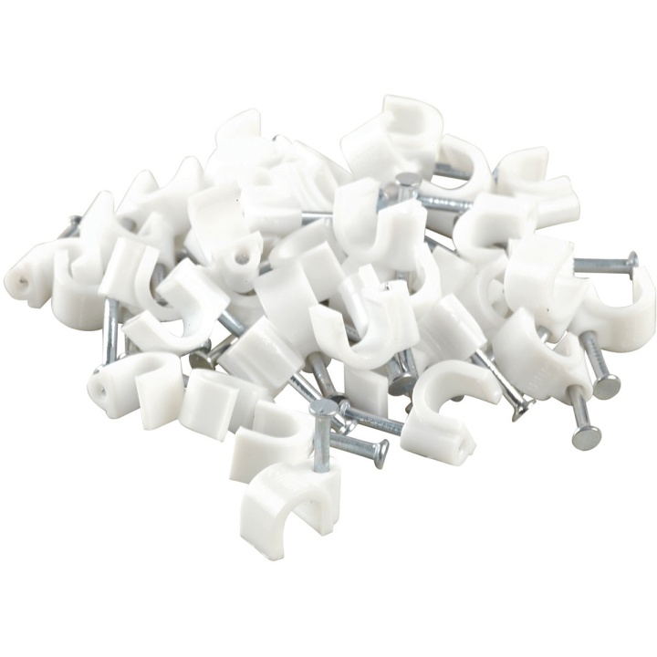 8mm White Round Clips Pack of 20