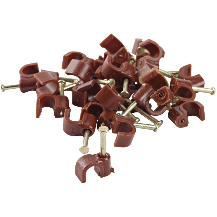 7mm Brown Round Clips Pack of 100