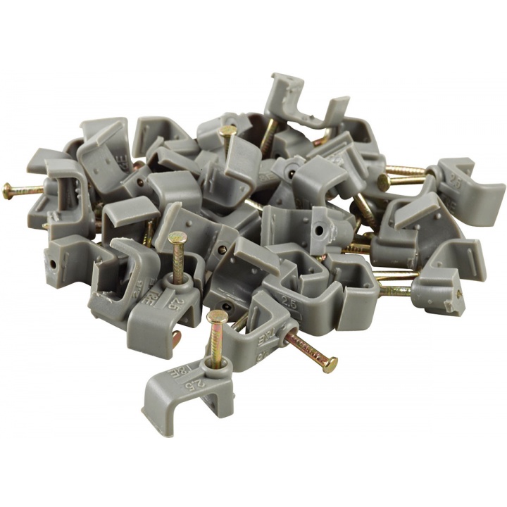 2.5mm Grey Twin & Earth Clips Pk 100