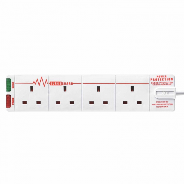 Masterplug 2m 4G Surge Protected Trailing Socket