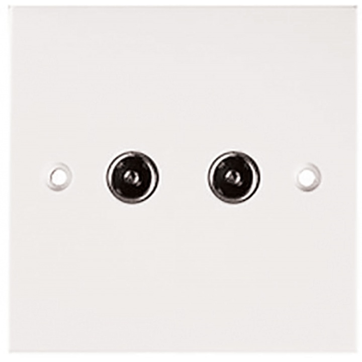 2 Gang Coax / TV Outlet White