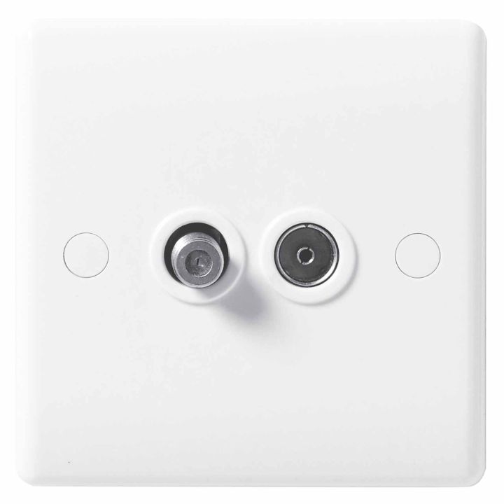 BG Nexus Moulded 2 Gang Satellite And Co-Axial Socket