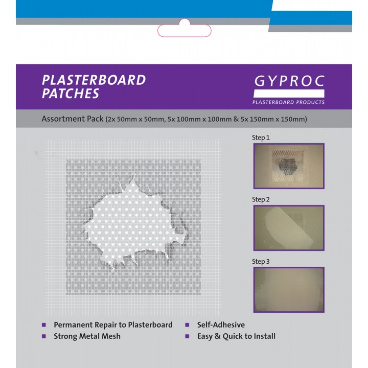 Assorted Plasterboard Patches Pack 12