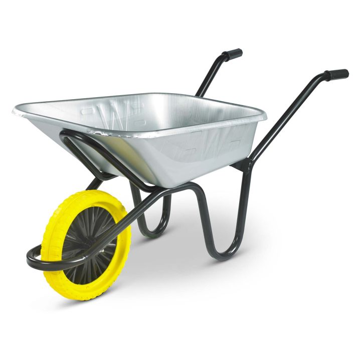 90L Galvanised Wheelbarrow With Puncture Proof Wheel