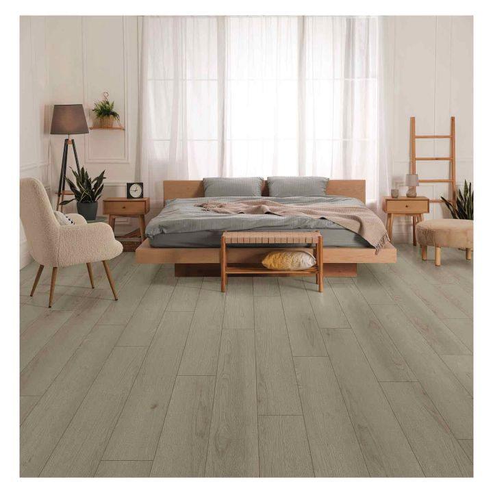 Luxury Rigid Click Grey Oak SPC Vinyl Flooring with Integrated Underlay 2.86m²