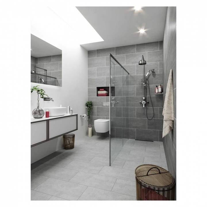 Grunge Matt Light Grey Porcelain Floor & Wall Tile 300 x 600mm