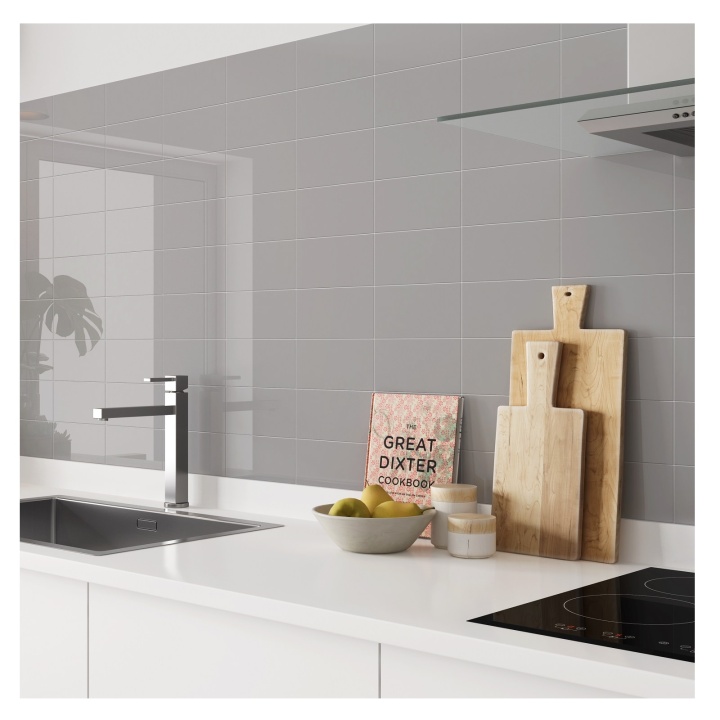 Liso Gloss Arctic Grey Ceramic Wall Tile 100 x 200mm