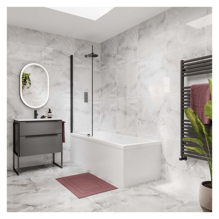 Grey Onyx Marble Polished Porcelain Wall & Floor Tile 600 x 1200mm