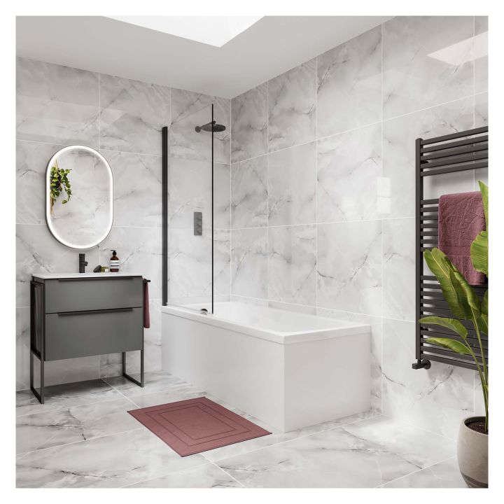 Grey Onyx Marble Polished Porcelain Floor & Wall Tile 600 x 600mm