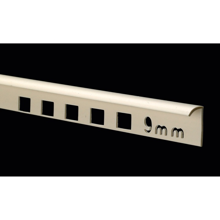Soft Cream PVC Round Profile Tile Trim 9mm x 2.4m