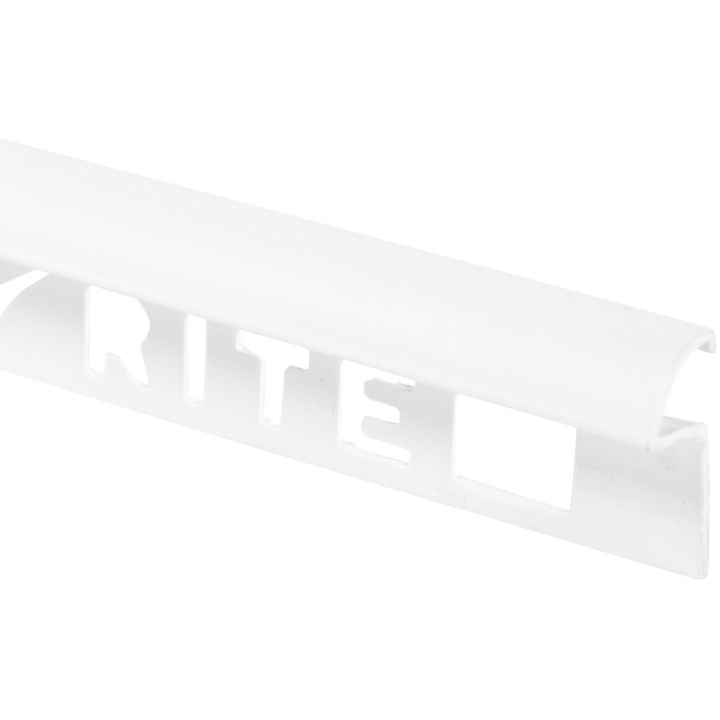 White PVC Round Profile Tile Trim 9mm x 2.5m