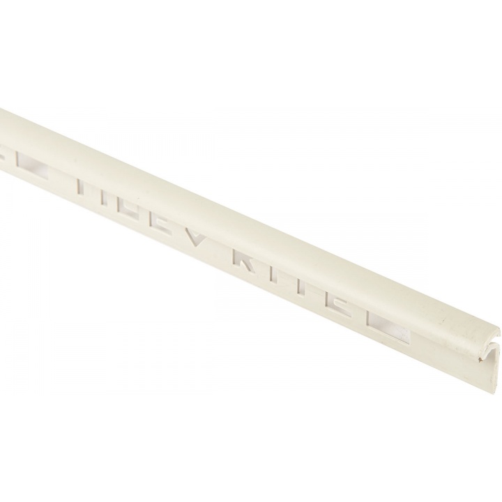 Soft Grey PVC Round Profile Tile Trim 7mm x 2.5m