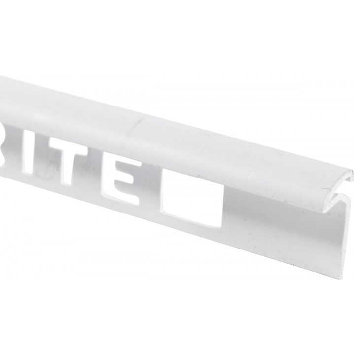 White PVC Round Profile Tile Trim 7mm x 2.5m