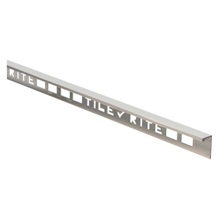 Tile Rite 12mm LShaped Bright Silver Tile Trim 2440mm Tile Edge Trim