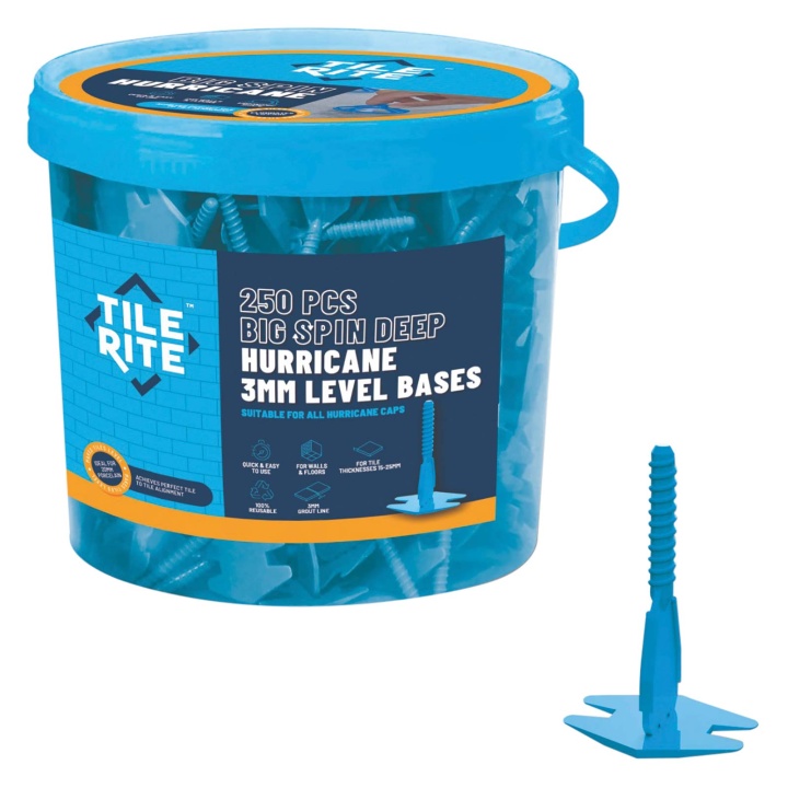 Tile Rite Big Spin Hurricane 3mm Deep Spacer Levelling System Bases Pack of 250