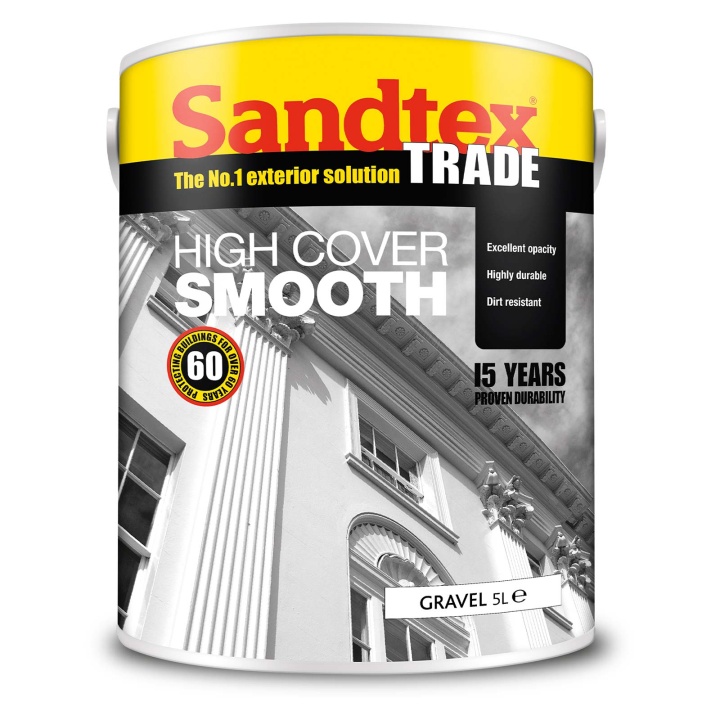 Sandtex High Cover Smooth Masonry Paint Gravel 5ltr Selco