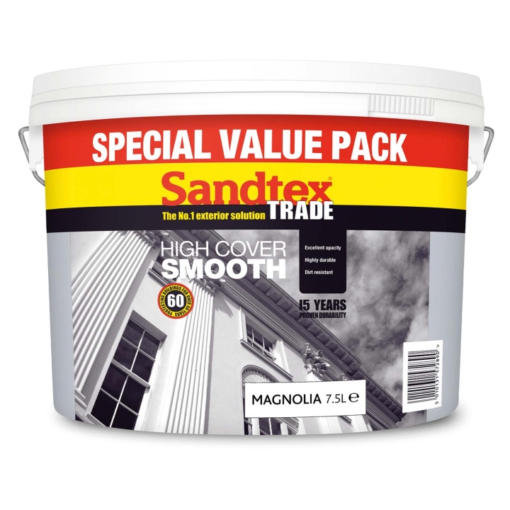 Sandtex Trade High Cover Smooth Masonry Paint Magnolia 7.5L