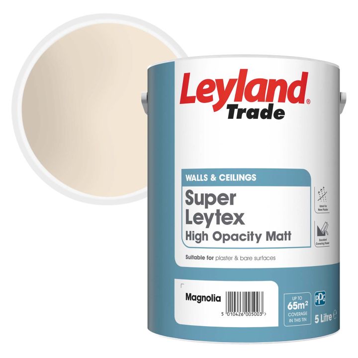 Leyland Trade Super Leytex Matt Emulsion Magnolia 5L