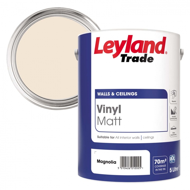 Leyland Trade Vinyl Matt Emulsion Magnolia 5ltr