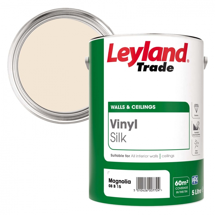 Leyland Trade Vinyl Silk Emulsion Magnolia 5ltr