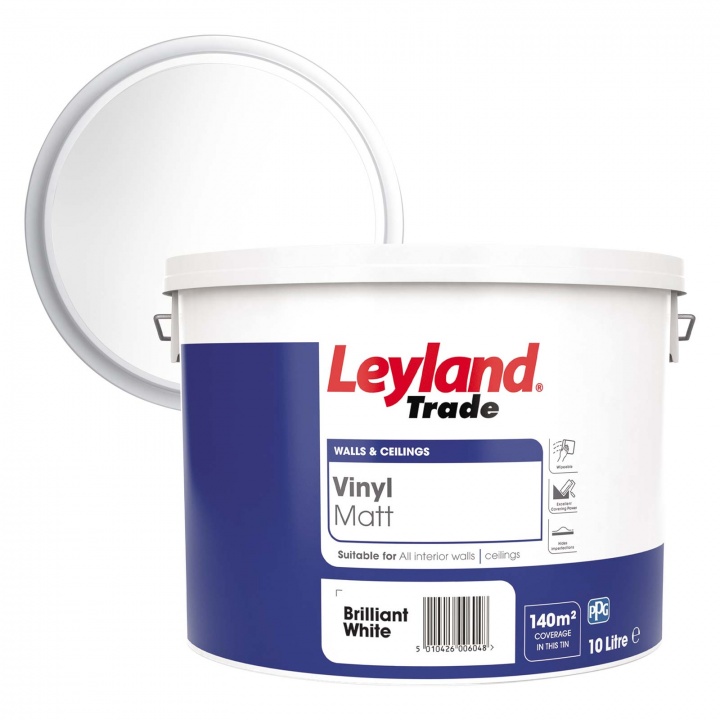 Leyland Trade Vinyl Matt Emulsion Brilliant White 10ltr