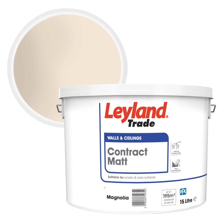 Leyland Trade Contract Matt Emulsion Magnolia 15L