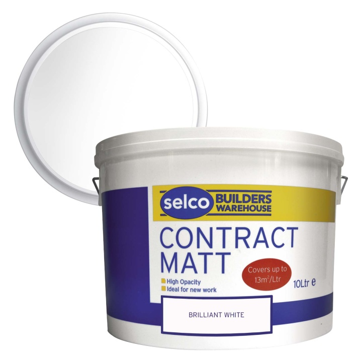 Selco Contract Matt Emulsion Brilliant White 10ltr Selco