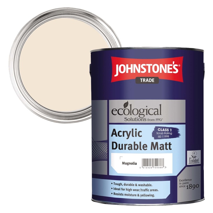 Johnstones Acrylic Durable Matt Emulsion Magnolia 5ltr Selco