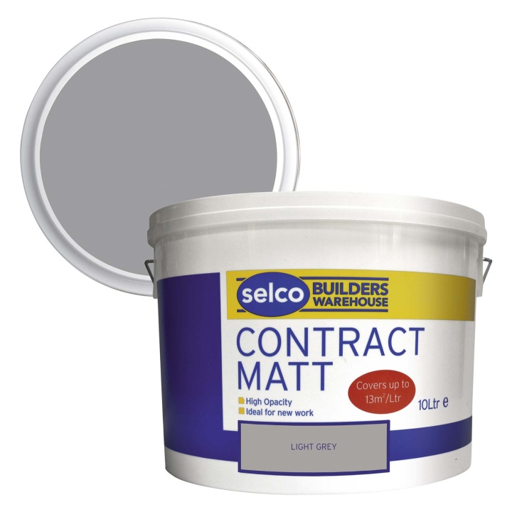 Selco Contract Matt Emulsion Light Grey 10ltr Selco