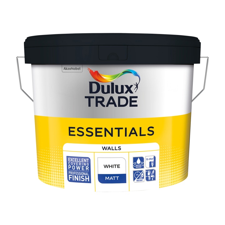 Dulux Trade Essentials Walls Matt White Emulsion 10L