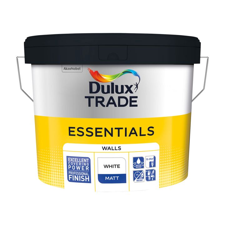 Dulux Trade Essentials Walls Matt White Emulsion 10L