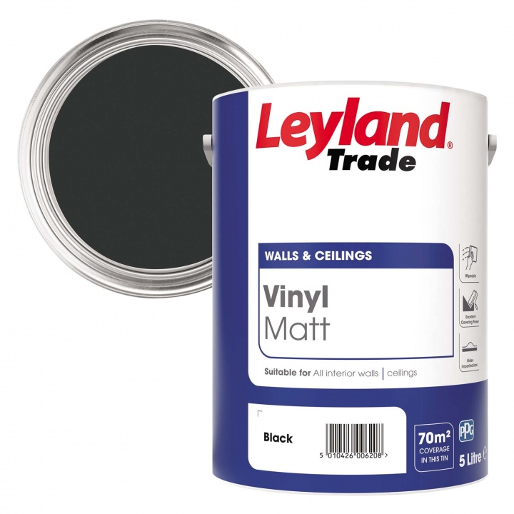 Leyland Trade Vinyl Matt Emulsion Black 5ltr