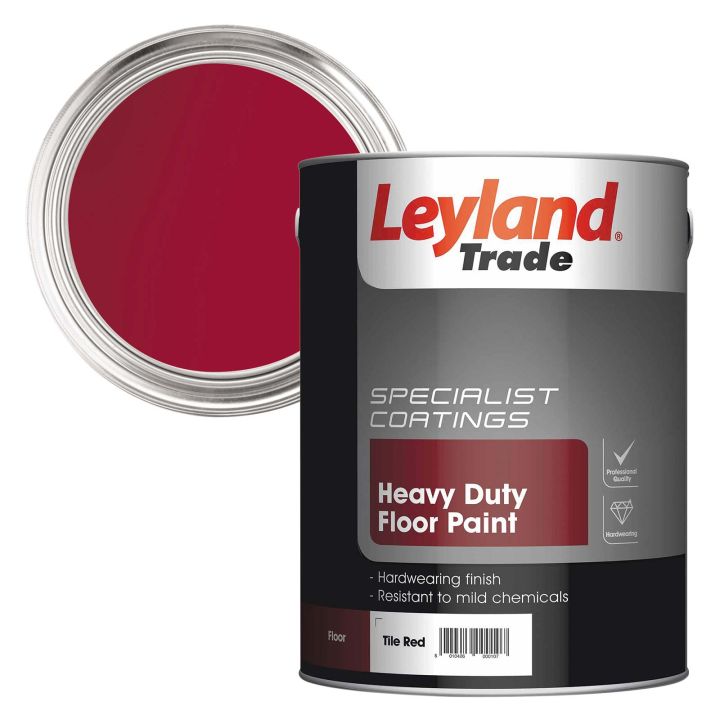 Leyland Trade Heavy Duty Floor Paint Tile Red 5L
