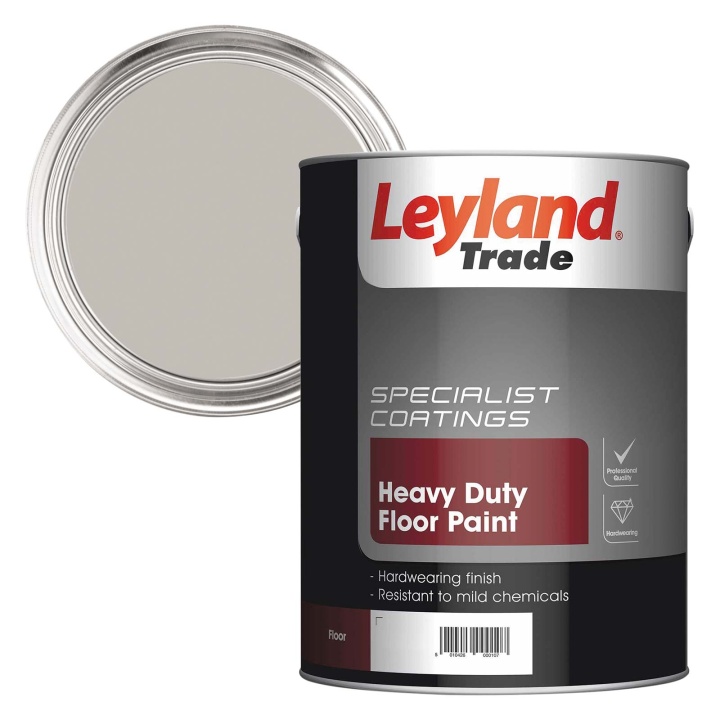 Leyland Trade Heavy Duty Floor Paint Nimbus Grey 5ltr Selco