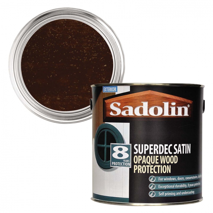 Sadolin Superdec Satin Opaque Wood Protection Walnut 2.5ltr