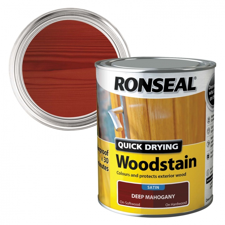 Ronseal Quick Drying Woodstain Deep Mahogany Satin 750ml