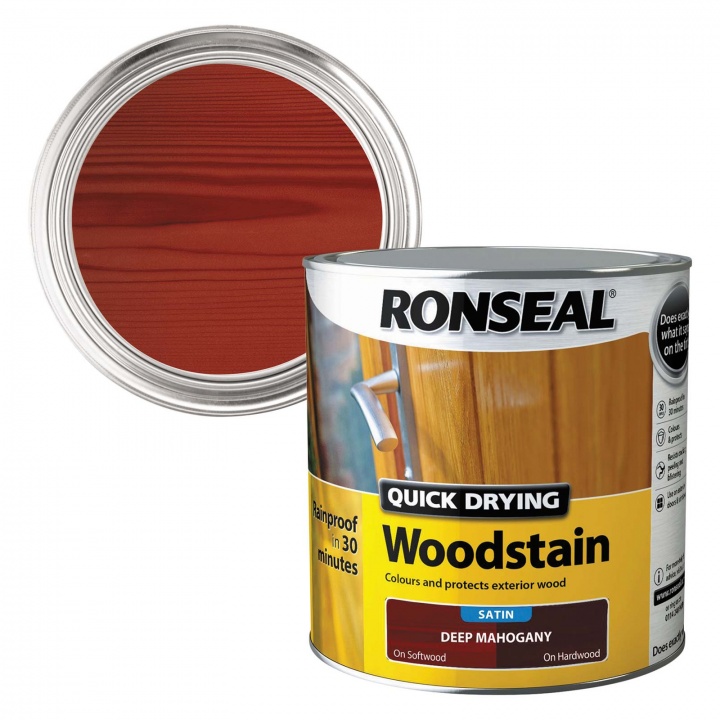 Ronseal Quick Drying Woodstain Deep Mahogany Satin 2.5ltr