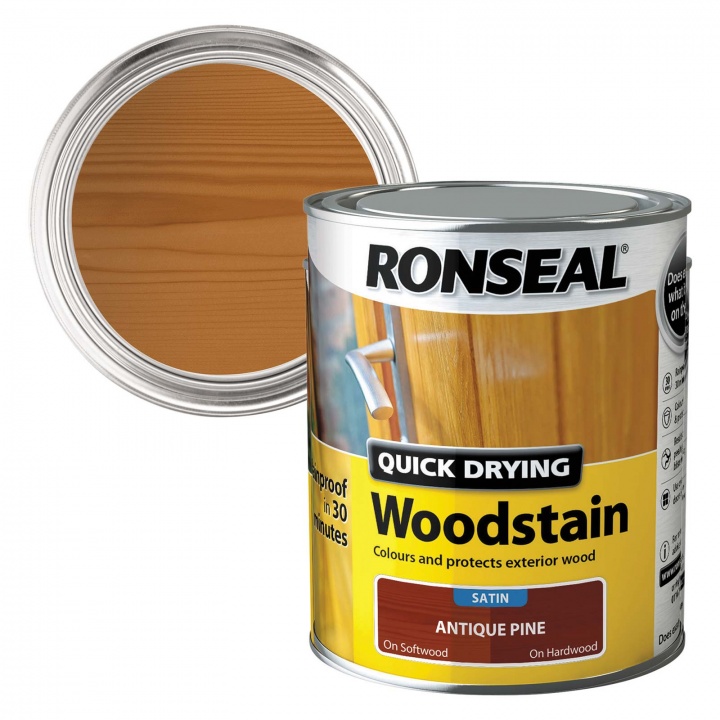 Ronseal Quick Drying Woodstain Antique Pine Satin 750ml