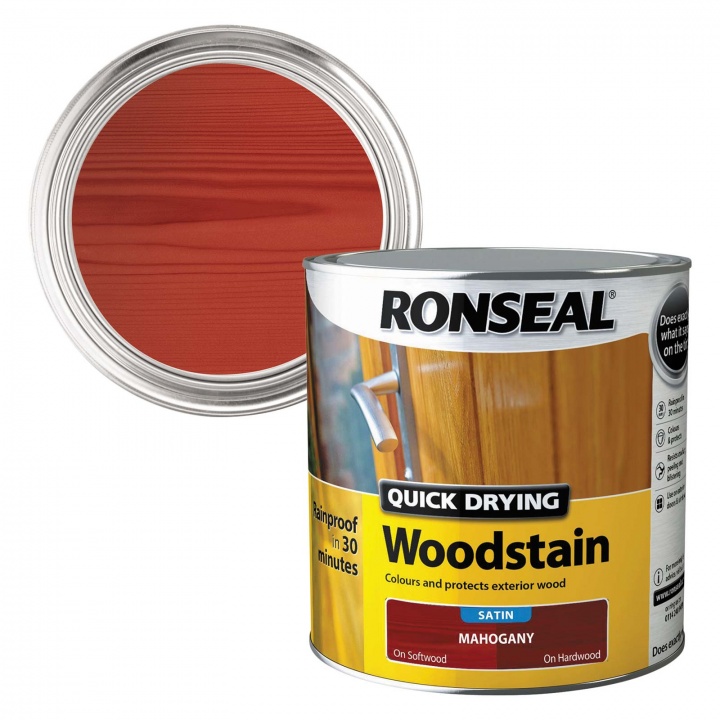 Ronseal Quick Drying Woodstain Mahogany Satin 2.5ltr