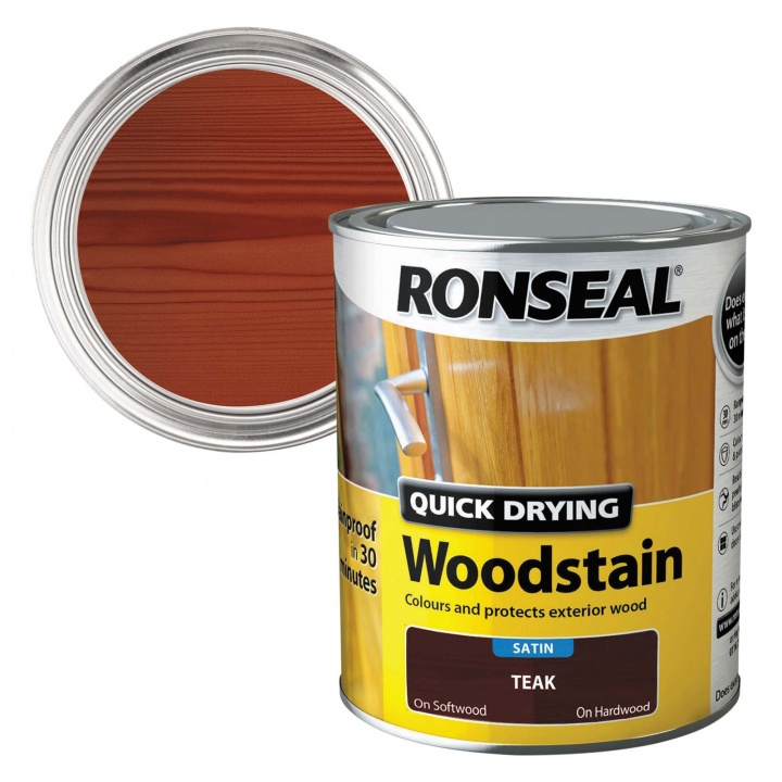 Ronseal Quick Drying Woodstain Teak Satin 750ml