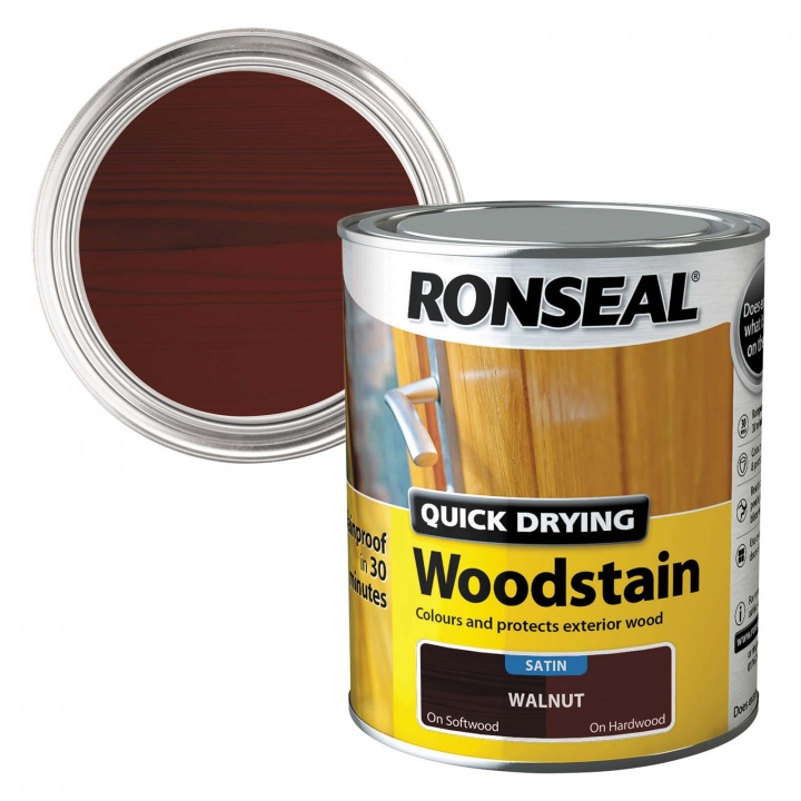 Ronseal Quick Drying Woodstain Walnut Satin 750ml