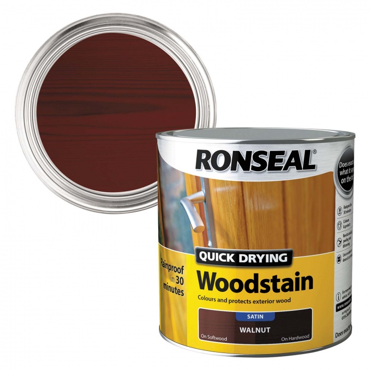 Ronseal Quick Drying Woodstain Walnut Satin 2.5ltr