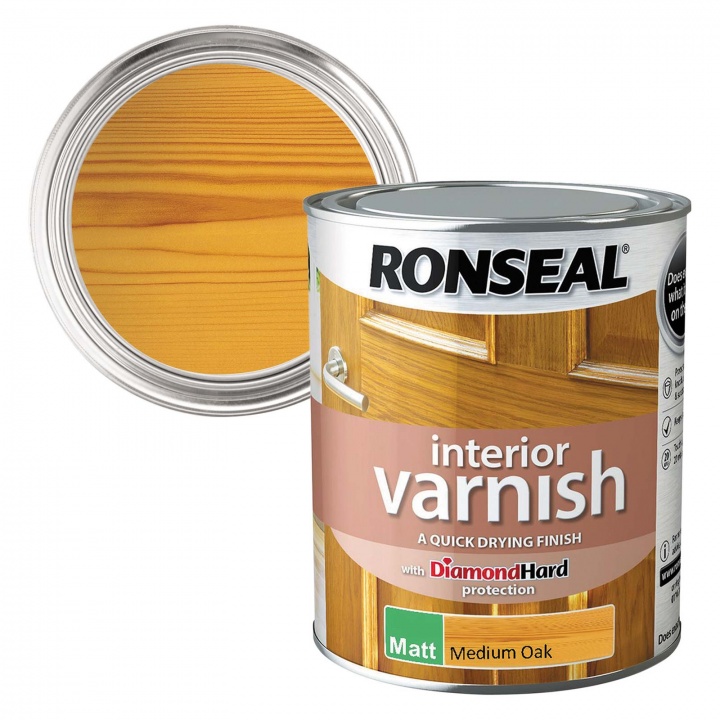 Ronseal Interior Varnish Medium Oak Matt 750ml