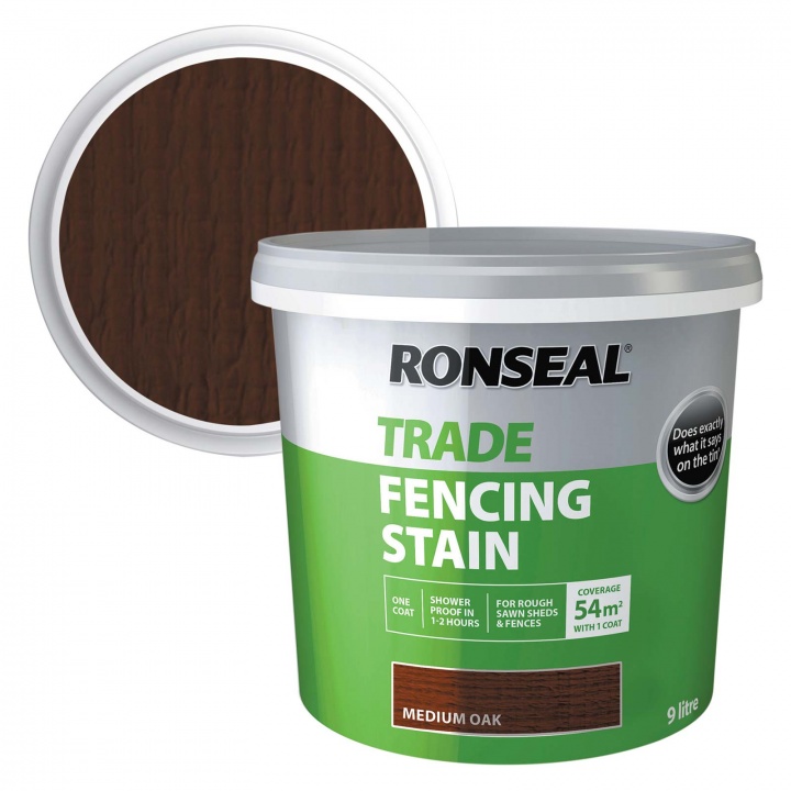 Ronseal Fence Stain Medium Oak 9ltr Selco
