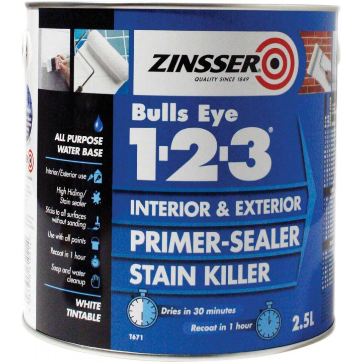 Zinsser Bullseye 123 Primer White 2.5ltr