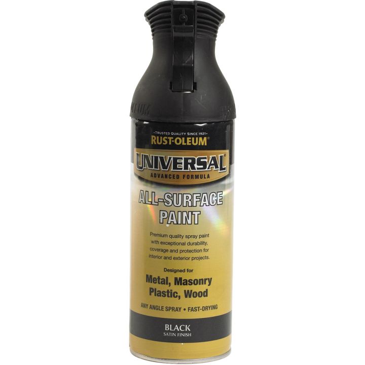 Rust-Oleum Universal All-Surface Spray Paint Satin Black 400ml