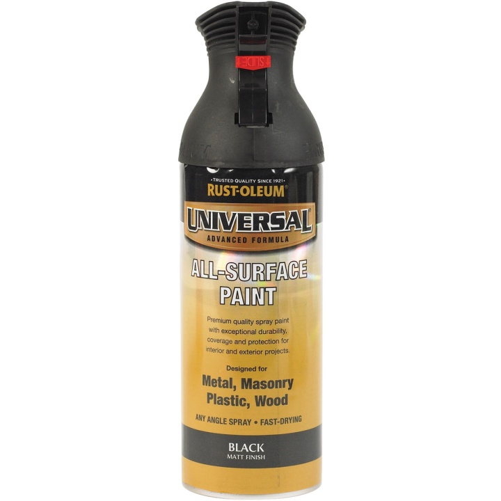 Product image for Rust-Oleum Universal All-Surface Spray Paint Matt Black 400ml
