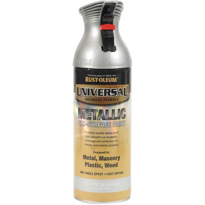 RustOleum Universal AllSurface Spray Paint Silver 400ml Selco